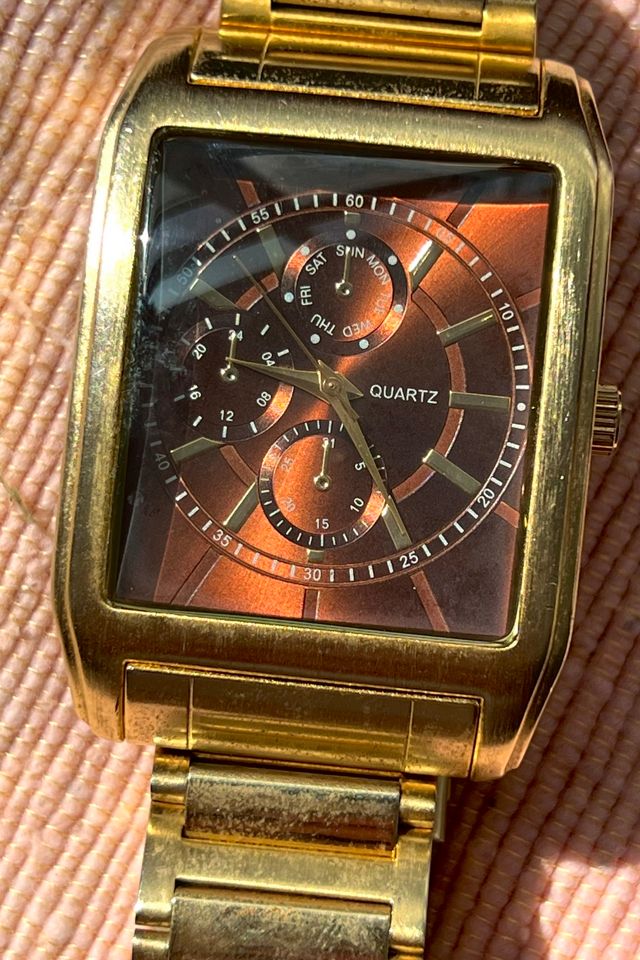 Vintage Gold Tone Chronograph Style Quartz Watch Selected by Anna Corinna #1