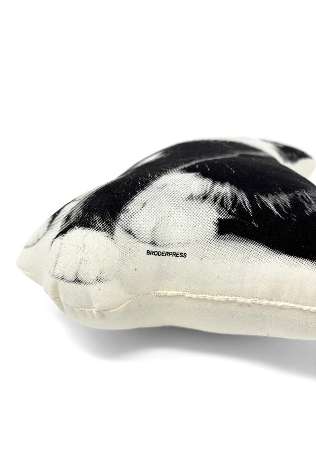 Broderpress Black and White Kitten Pillow #4