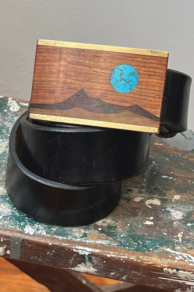 Vintage Mountains Turquoise and Leather Belt and Buckle Selected by Anna Corinna #1