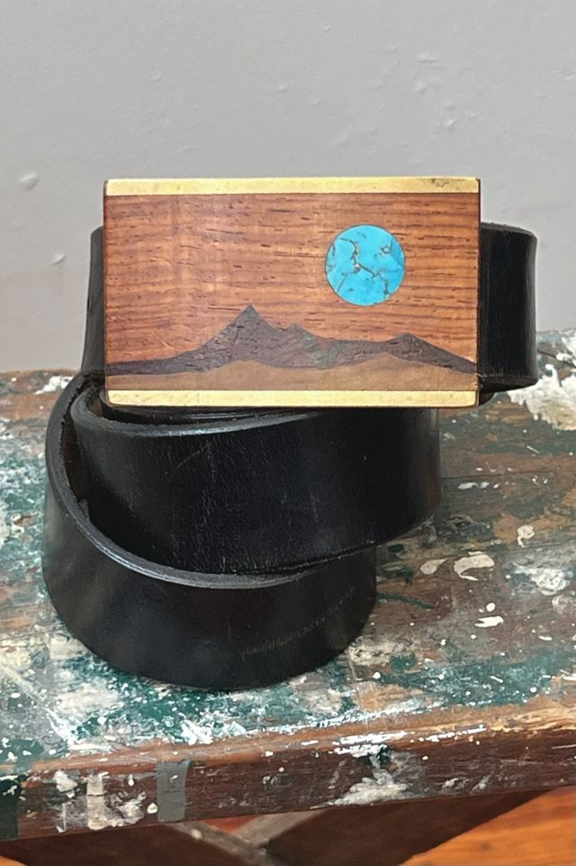 Vintage Mountains Turquoise and Leather Belt and Buckle Selected by Anna Corinna #2
