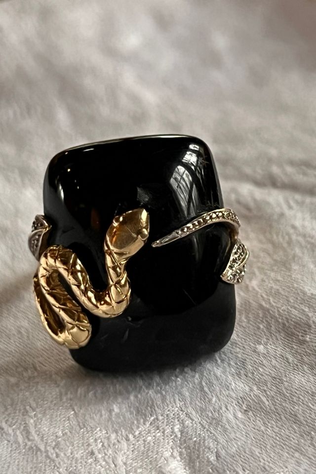 Vintage 14K Gold Snake and Onyx Ring  Selected by Anna Corinna #2