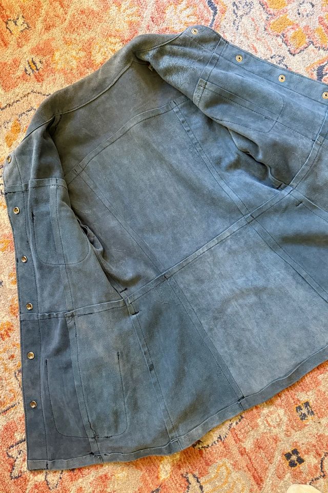 Vintage 1970s Dusty Blue Suede Belted Jacket Selected by Two Vintage Twins #2