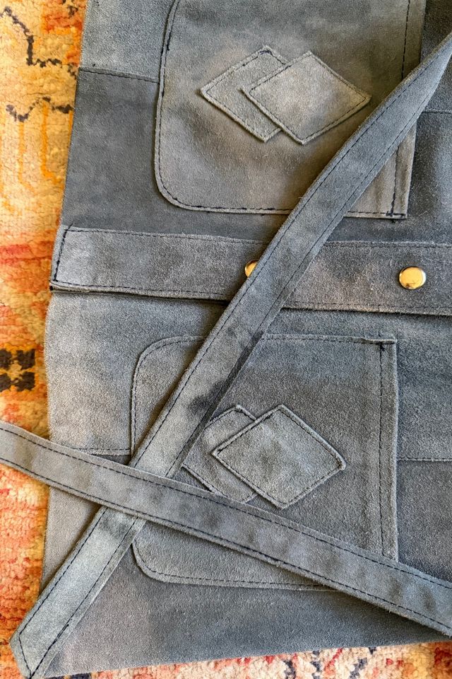Vintage 1970s Dusty Blue Suede Belted Jacket Selected by Two Vintage Twins #3