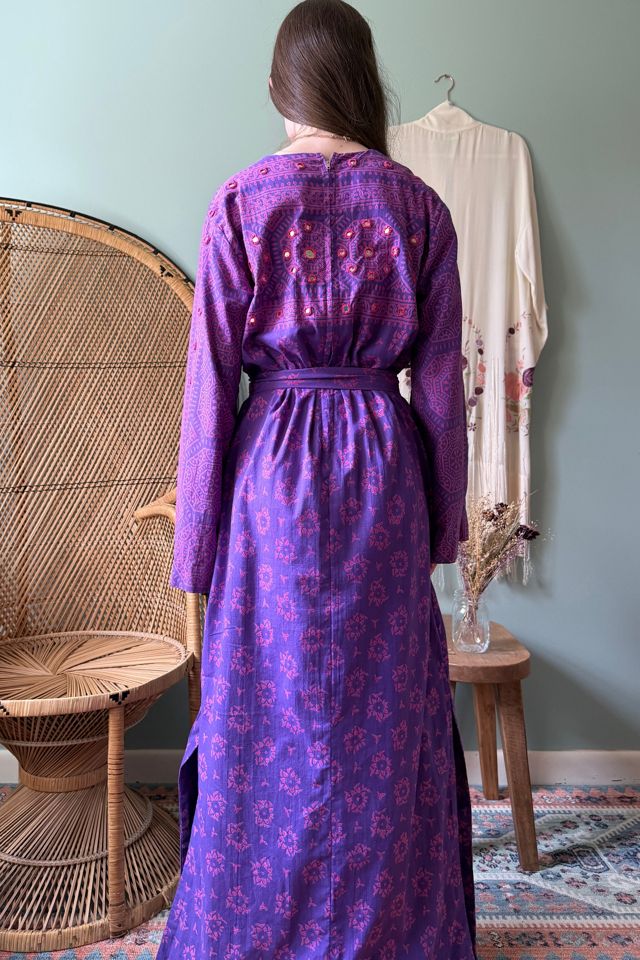 Vintage 1970s Boho Purple Mirrored Caftan Maxi Dress Selected by Two Vintage Twins #3