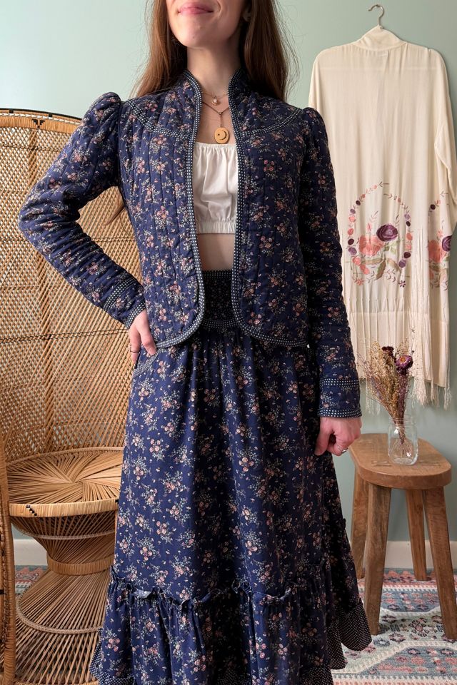Vintage 1970s Gunne Sax Floral Prairie Jacket & Skirt Set Selected by Two Vintage Twins #1