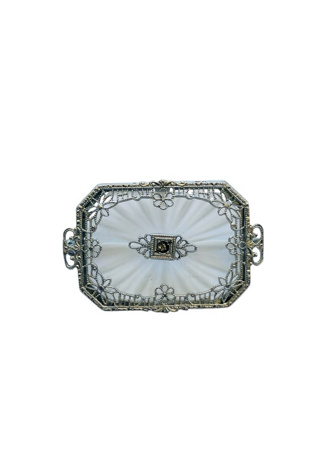 Vintage Deco Camphor Glass Pin Selected by FernMercantile