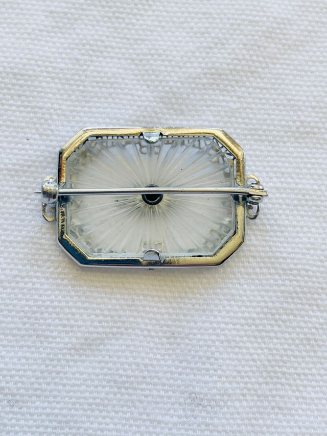 Vintage Deco Camphor Glass Pin Selected by FernMercantile #2