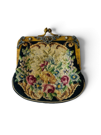 Antique Petit Point Needlepoint Coin Purse Selected By FernMercantile