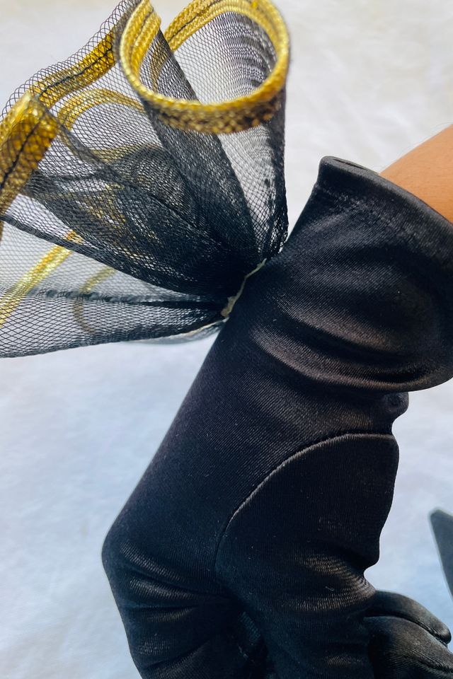 Vintage 1980's Black and Gold Evening Gloves Selected by FernMercantile #2