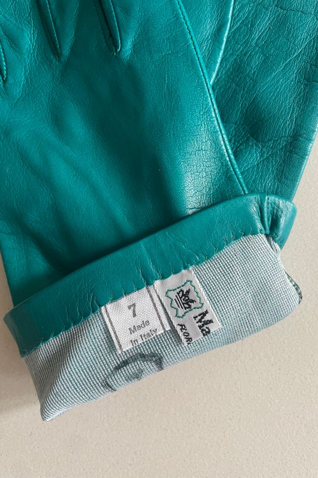 Vintage Teal Kid Leather Gloves Selected by The Curatorial Dept. #2