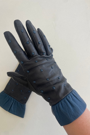 Vintage Polka Dot Kid Leather Gloves Selected by The Curatorial Dept.