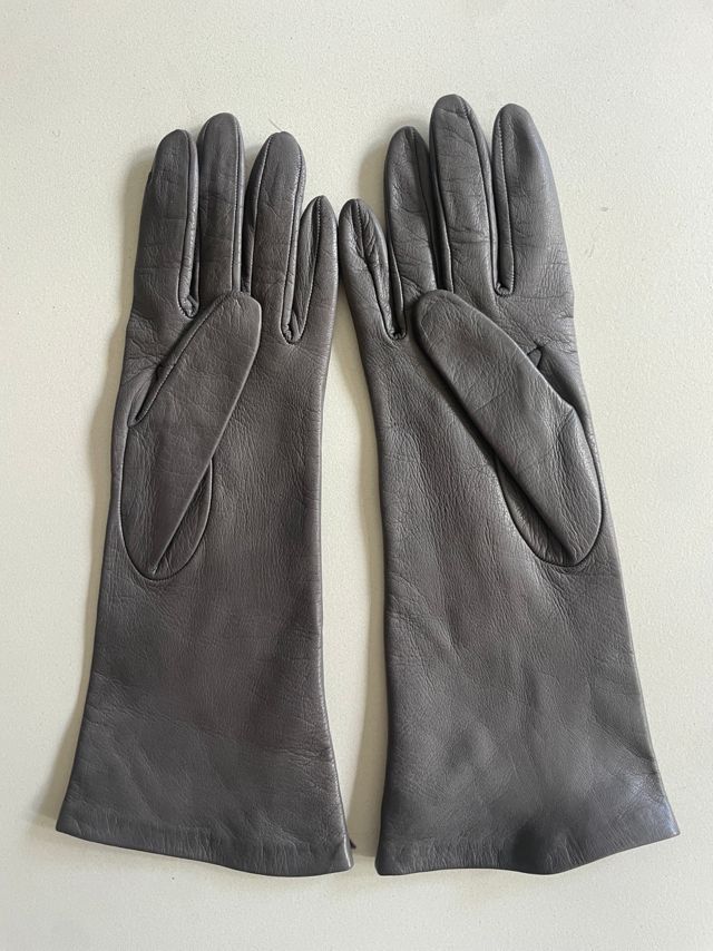 Vintage Gray Kid Leather Gloves Selected by The Curatorial Dept. #1
