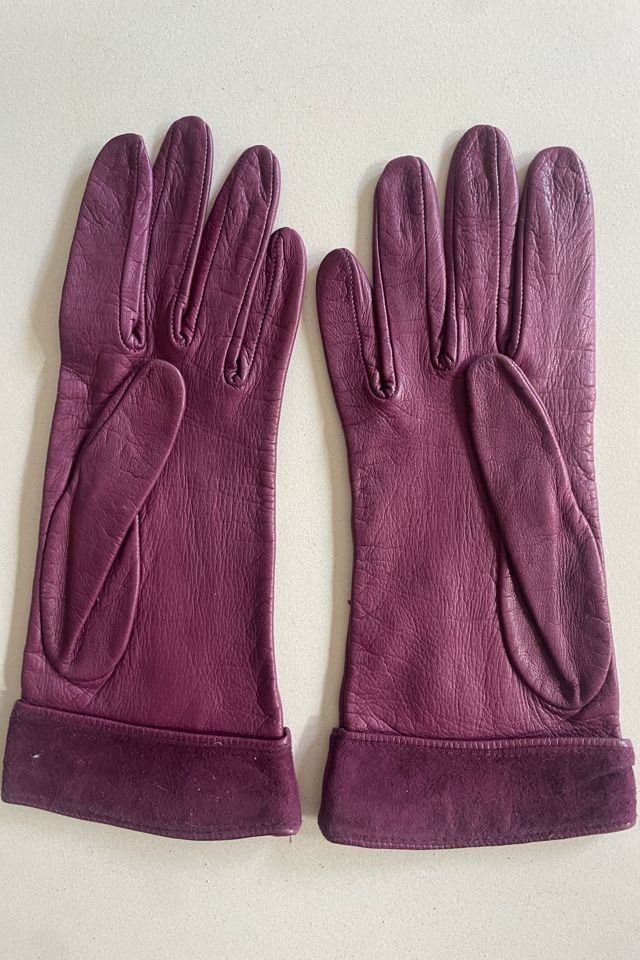 Vintage Berry Kid Leather Gloves Selected by The Curatorial Dept. #1