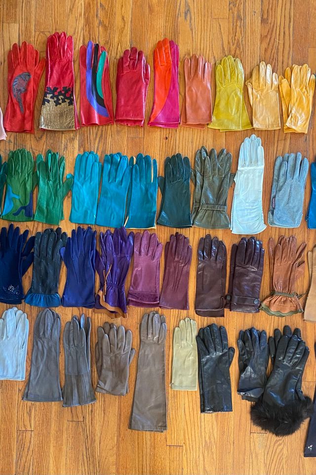 Vintage Berry Kid Leather Gloves Selected by The Curatorial Dept. #3