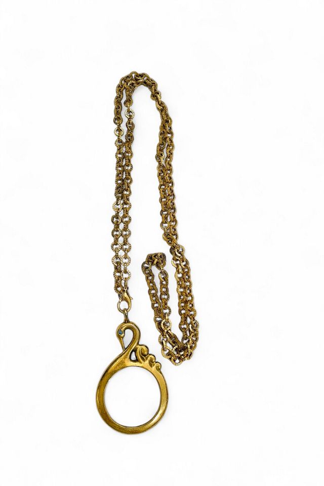 Vintage 1970's Swan Magnifying Pendant Necklace Selected By FernMercantile #1