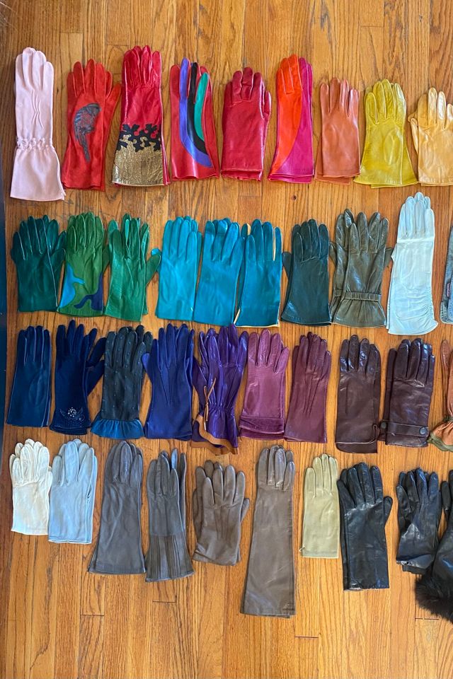 Vintage Tan with Bows Kid Leather Gloves Selected by The Curatorial Dept. #3