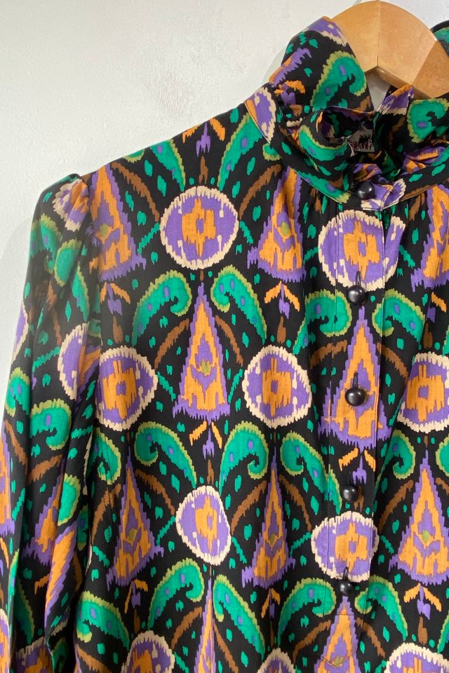 Vintage YSL Rive Gauche Ikat Wool Dress Selected by The Curatorial Dept. #1