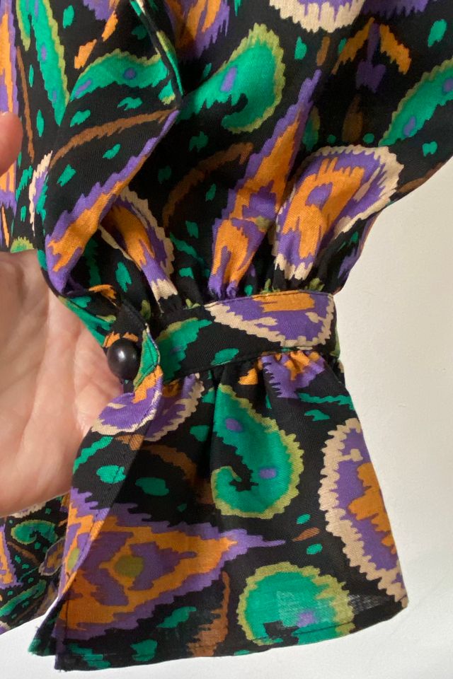 Vintage YSL Rive Gauche Ikat Wool Dress Selected by The Curatorial Dept. #2