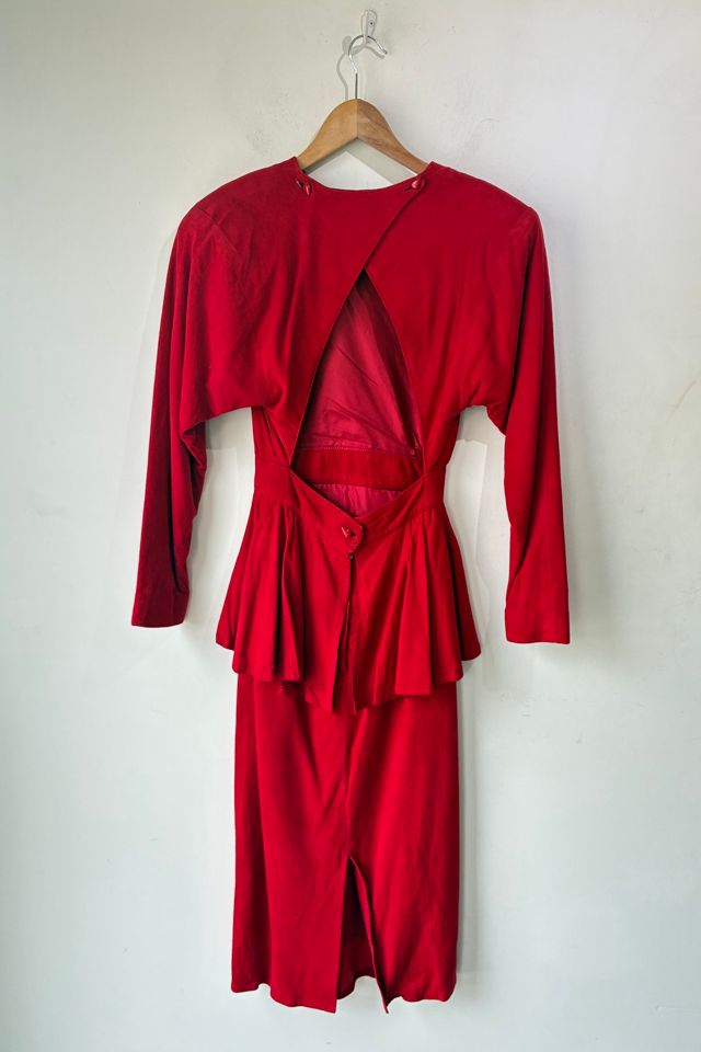 Vintage Vakko Suede Peplum Dress Selected by The Curatorial Dept. #1