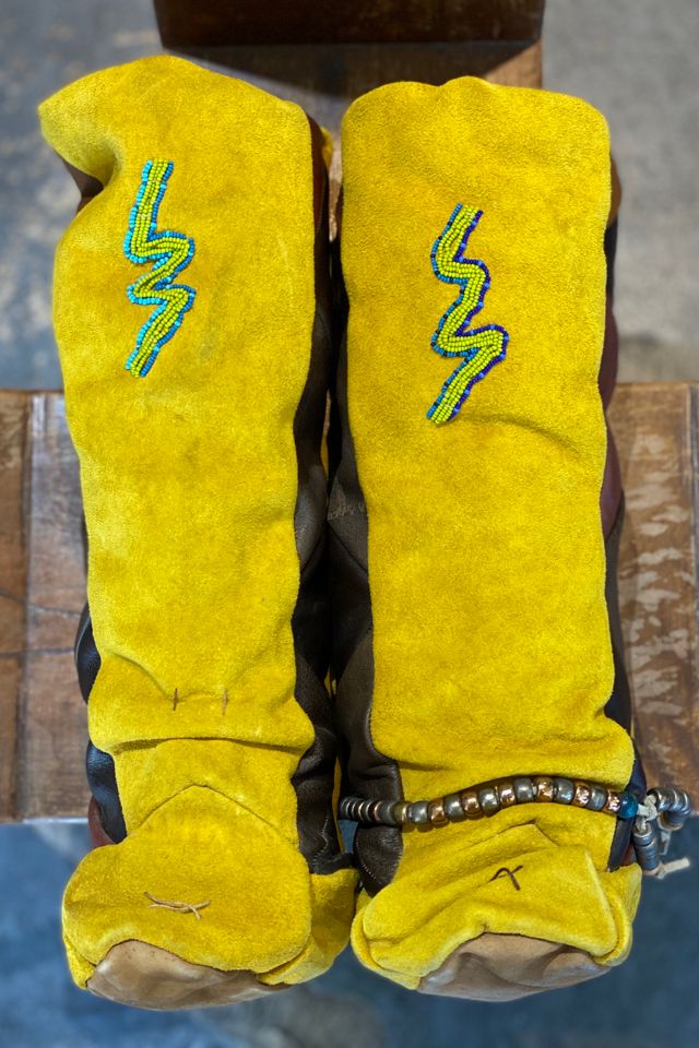 Vintage Yellow Suede Beaded Boots Selected by The Curatorial Dept. #2