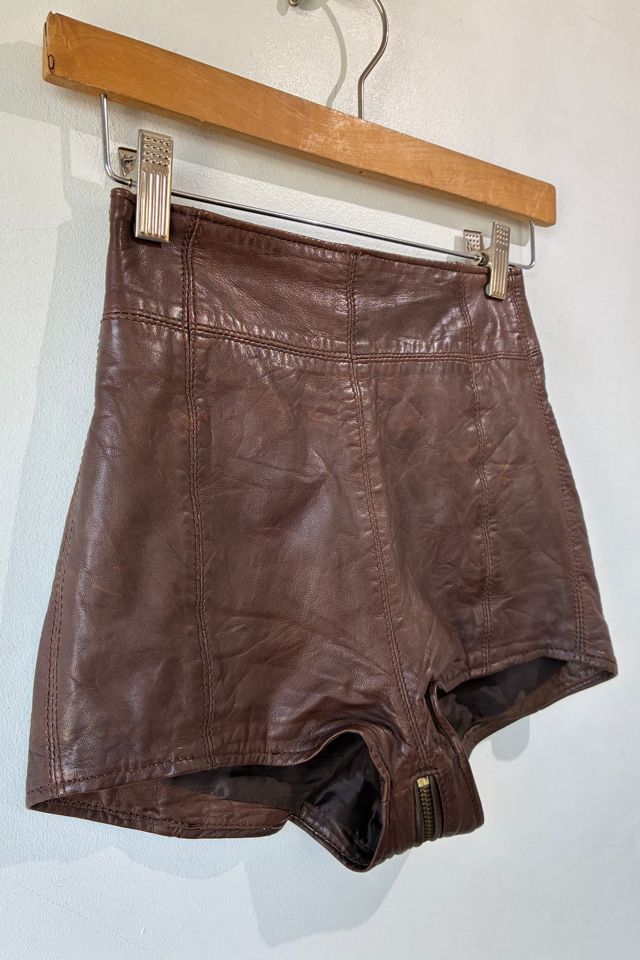 Vintage Abercrombie and Fitch Leather Zipper Shorts Selected by The Curatorial Dept. #1