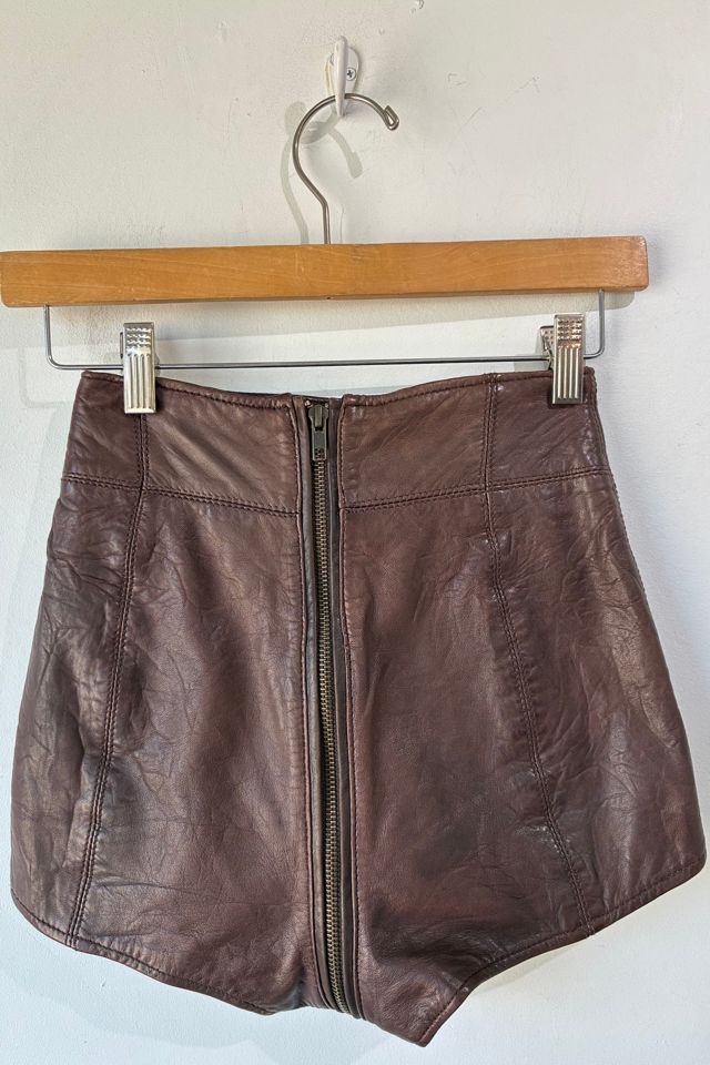 Vintage Abercrombie and Fitch Leather Zipper Shorts Selected by The Curatorial Dept. #2
