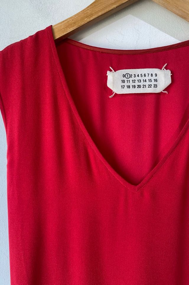 Maison Margiela Line 1 Draped Red Midi Dress Selected by The Curatorial Dept, #3