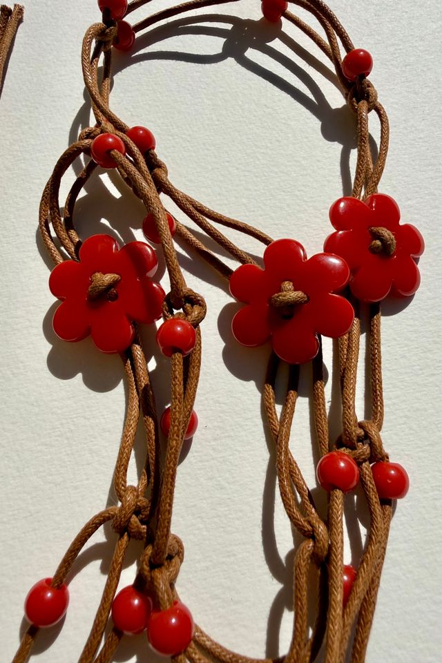 Floral Beaded Cord Belt Selected by Wax Plant #1