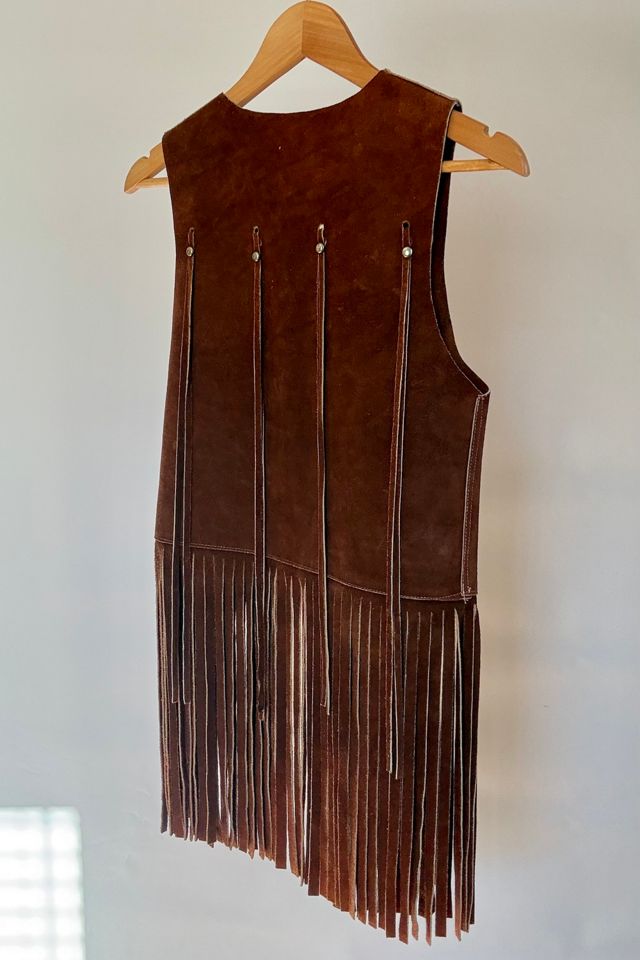 Vintage Brown Suede Fringe Vest Selected by Wax Plant #3