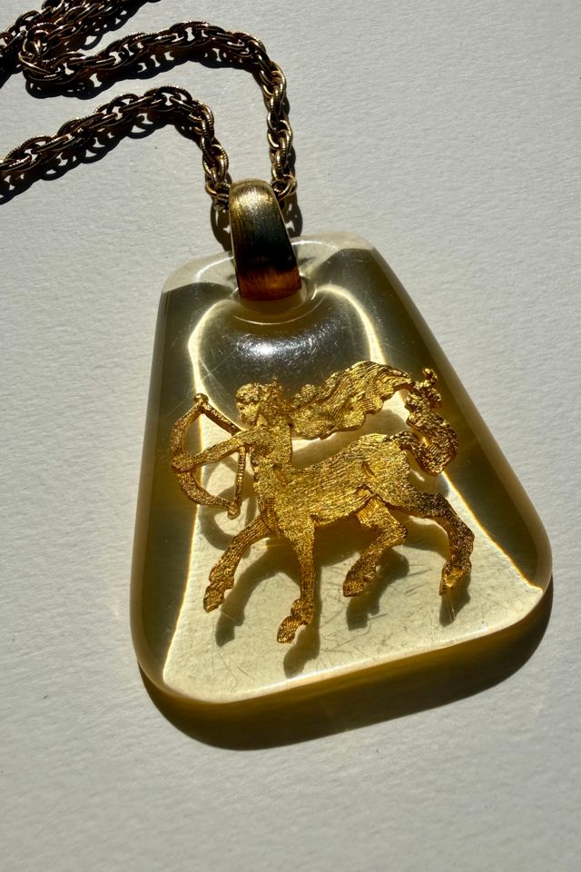 Gold Sagittarius Pendant Necklace Selected by Wax Plant #2