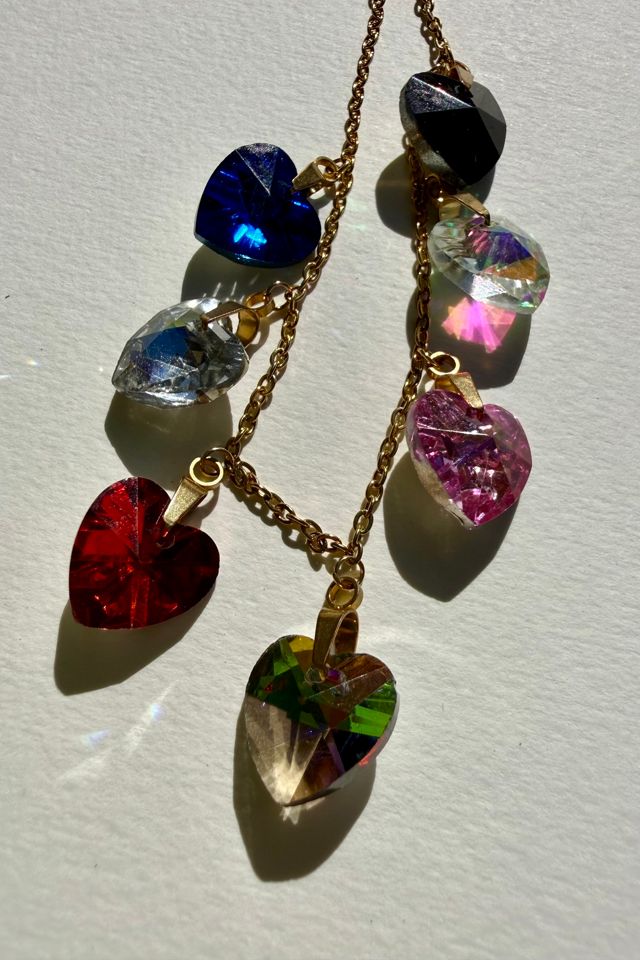 Multi Colored Heart Gem Necklace Selected by Wax Plant #1