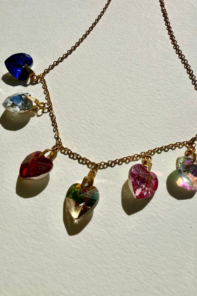 Multi Colored Heart Gem Necklace Selected by Wax Plant #2