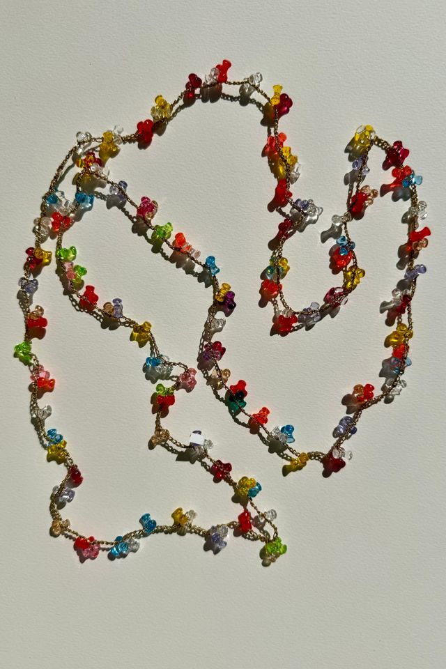 Extra Long Colorful Beaded Necklace Selected by Wax Plant #1