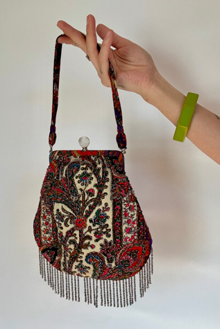 Vintage Beaded Floral Handbag Selected by Wax Plant