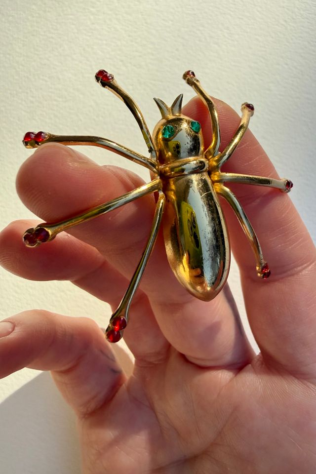 Gold Rhinestone Spider Brooch Selected by Wax Plant #3