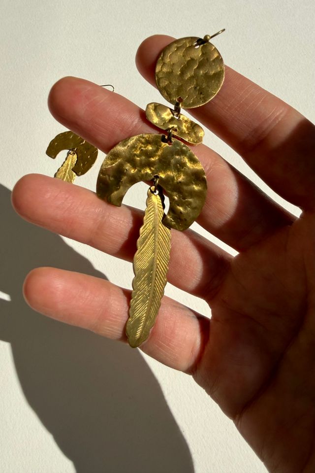 Hammered Brass Dangle Earrings Selected by Wax Plant #2