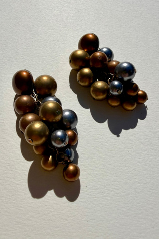 Metallic Bubble Dangle Earrings Selected by Wax Plant