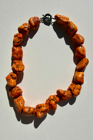 Chunky Orange Nugget Statement Necklace Selected by Wax Plant