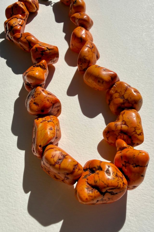 Chunky Orange Nugget Statement Necklace Selected by Wax Plant #1