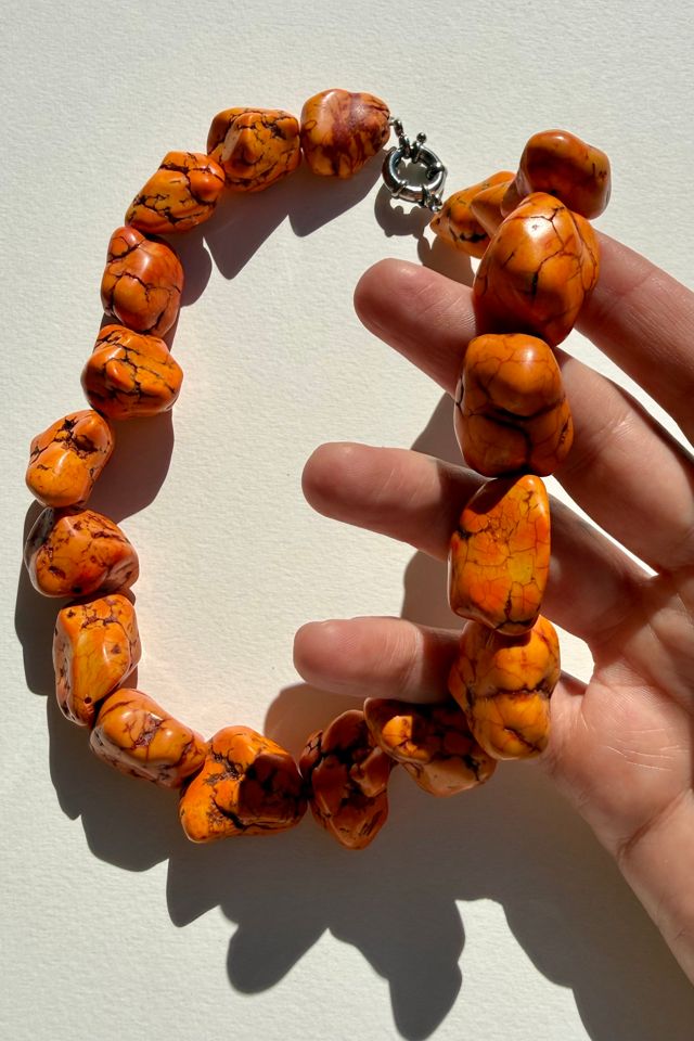 Chunky Orange Nugget Statement Necklace Selected by Wax Plant #2