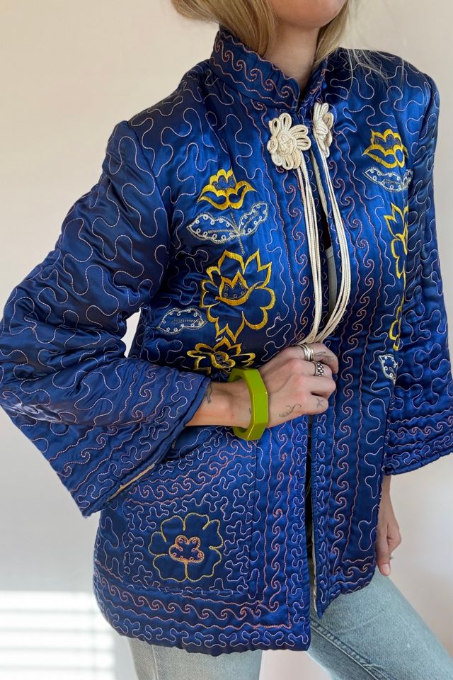 Vintage Blue Floral Quilted Jacket Selected by Wax Plant #2