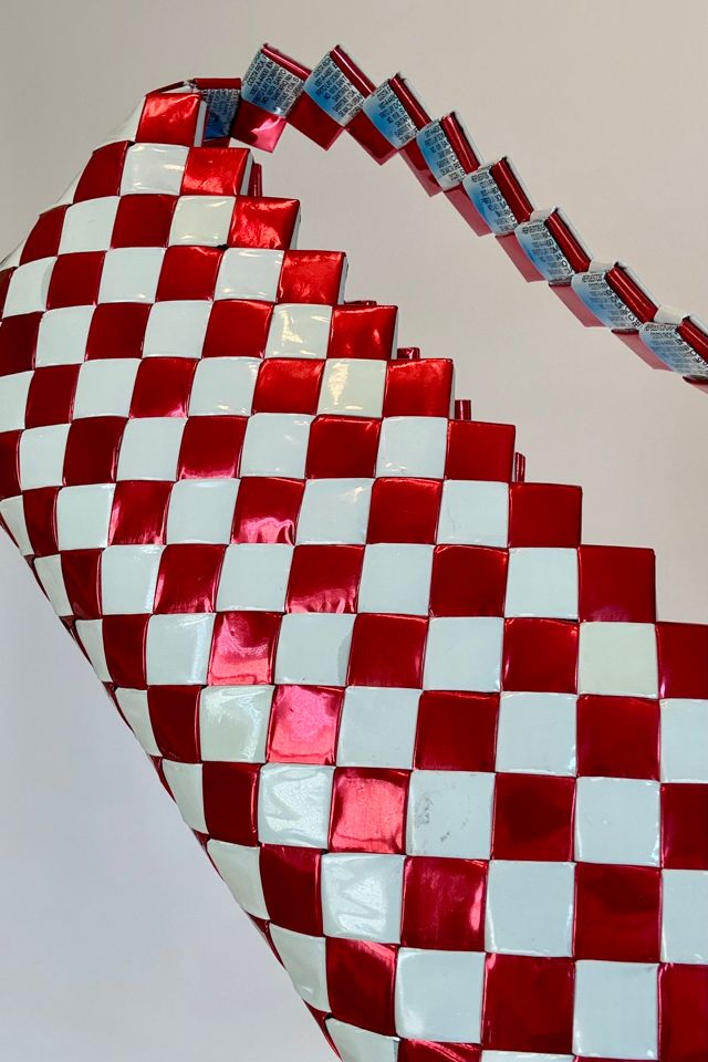 Red and White Woven Wrapper Bag Selected by Was Plant #2