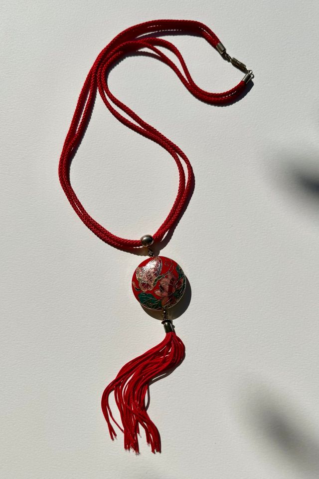 Red Cloisonné Butterfly Necklace Selected by Wax Plant #1