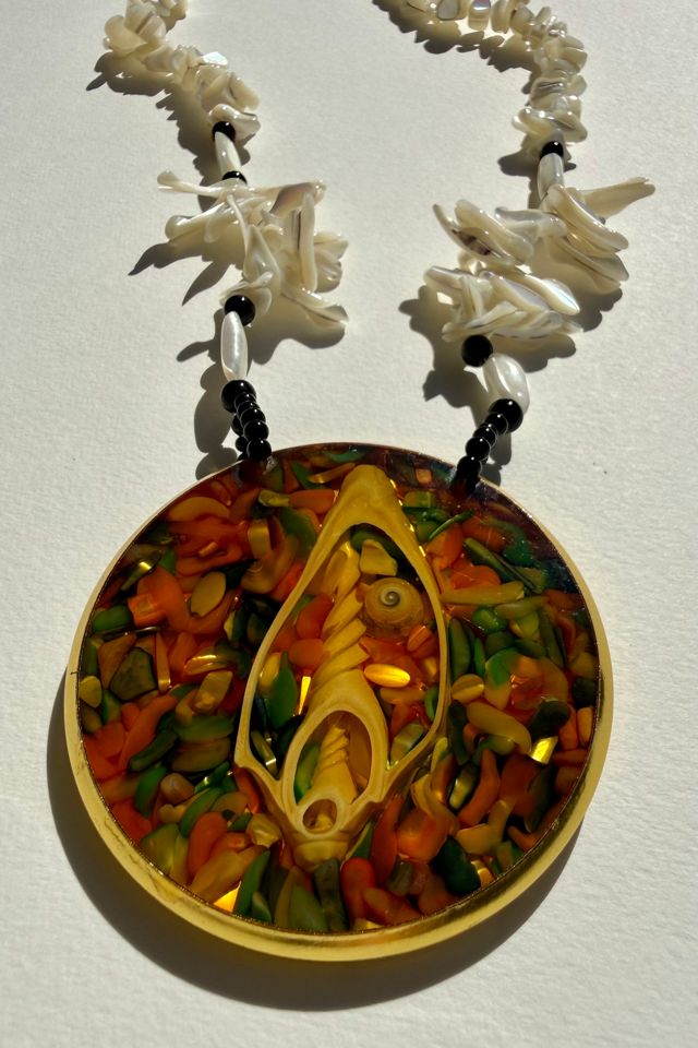 Seashell Pendant Statement Necklace Selected by Wax Plant #3
