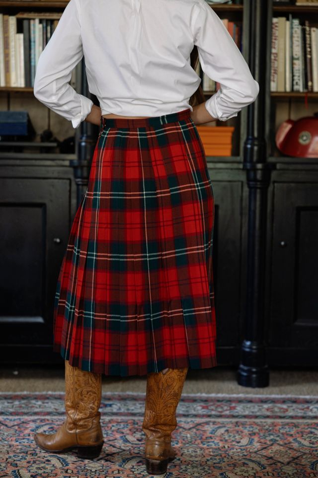 1970s Jaeger London Plaid Pleated Midi Skirt by Lauren Owen of Texas #2