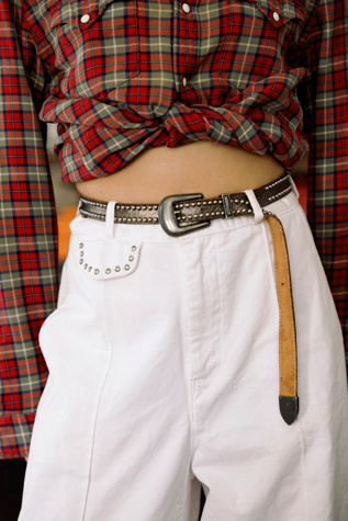 1990s Studded Leather Western Belt by Lauren Owen of Texas