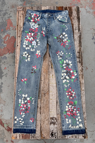 Custom Painterly Floral Straight-Leg Jeans - Selected by Market Vintage