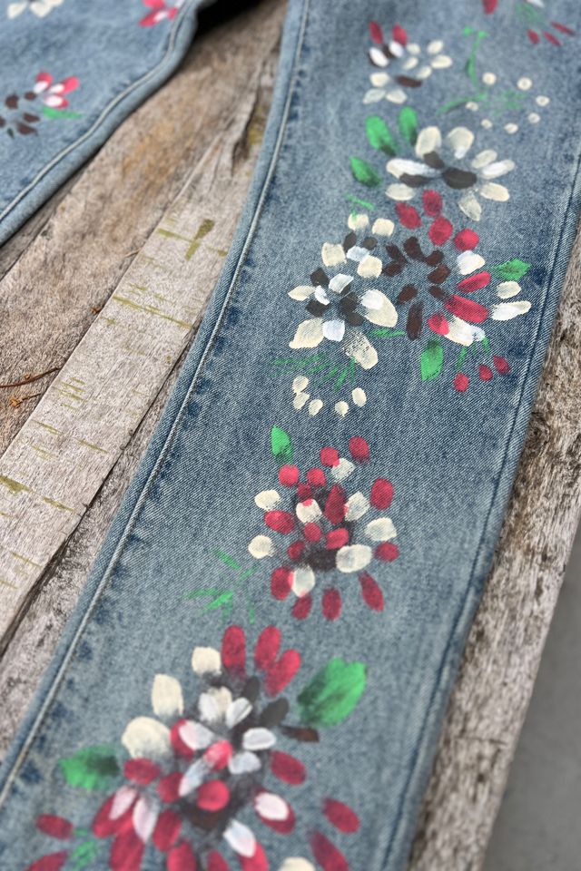 Custom Painterly Floral Straight-Leg Jeans - Selected by Market Vintage #2
