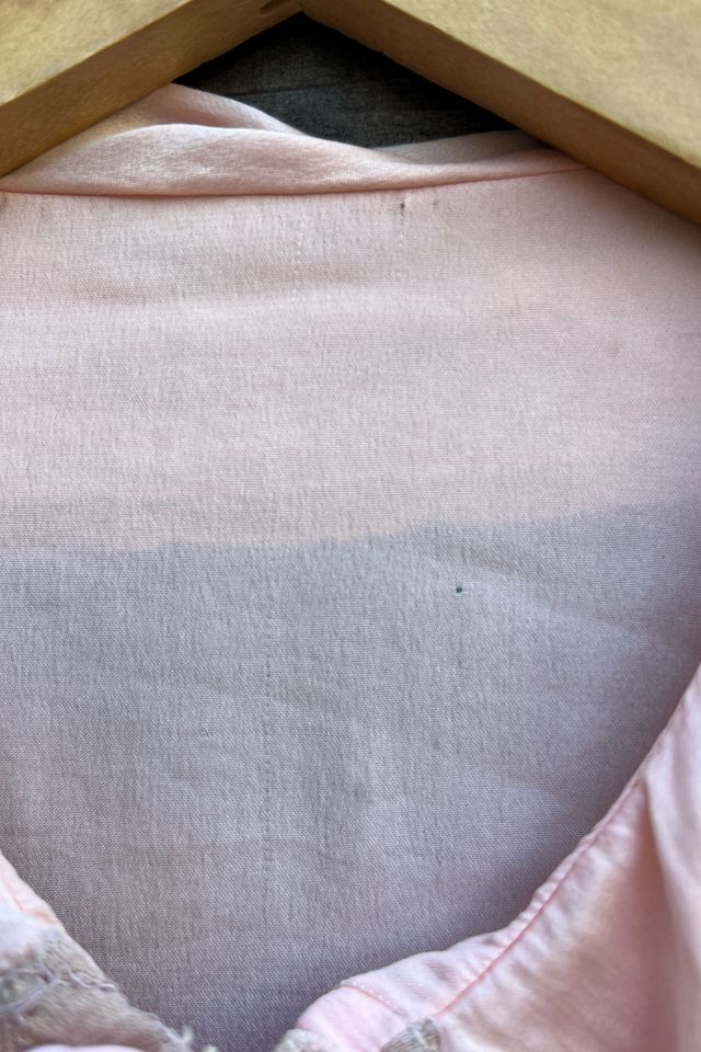 1930s/40s Blush Silk Bed Jacket with Lace Inset Statement Collar - Selected by Market Vintage #3