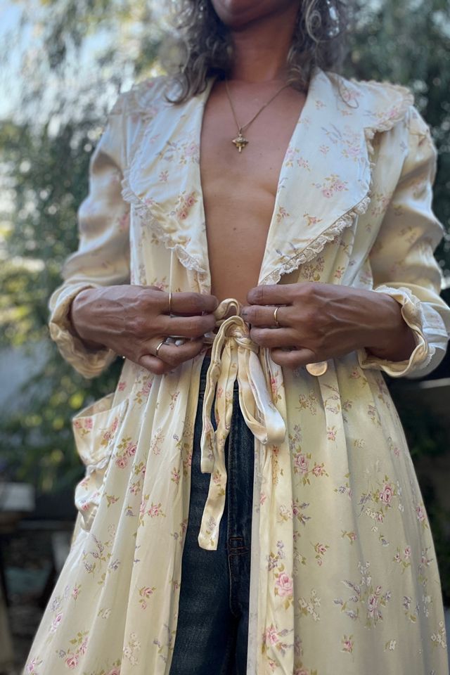 1940s Satin Rayon Floral Bed Jacket Robe - Selected by Market Vintage #2